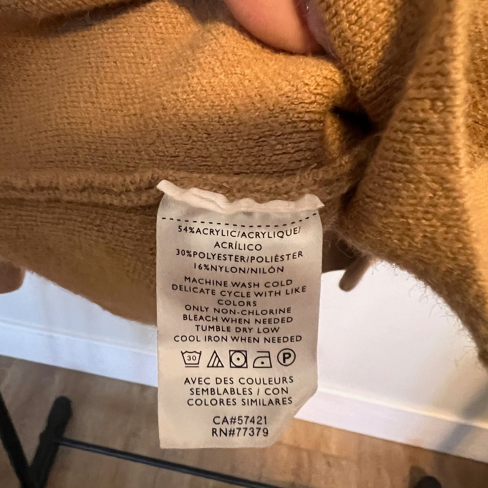 Ann Taylor Womens Camel Knit Blazer Coatigan Tan Size S Pockets Professional - Picture 5 of 6
